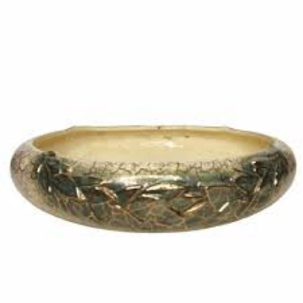 Vintage McCoy Grecian Centerpiece Bowl with 24K Gold Trim, Green & Purple